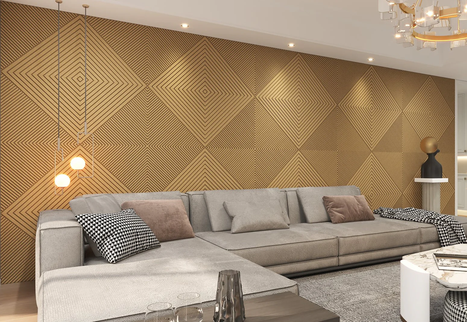 Geometric Acoustic Diffuser Wall Panels: Customizable Art