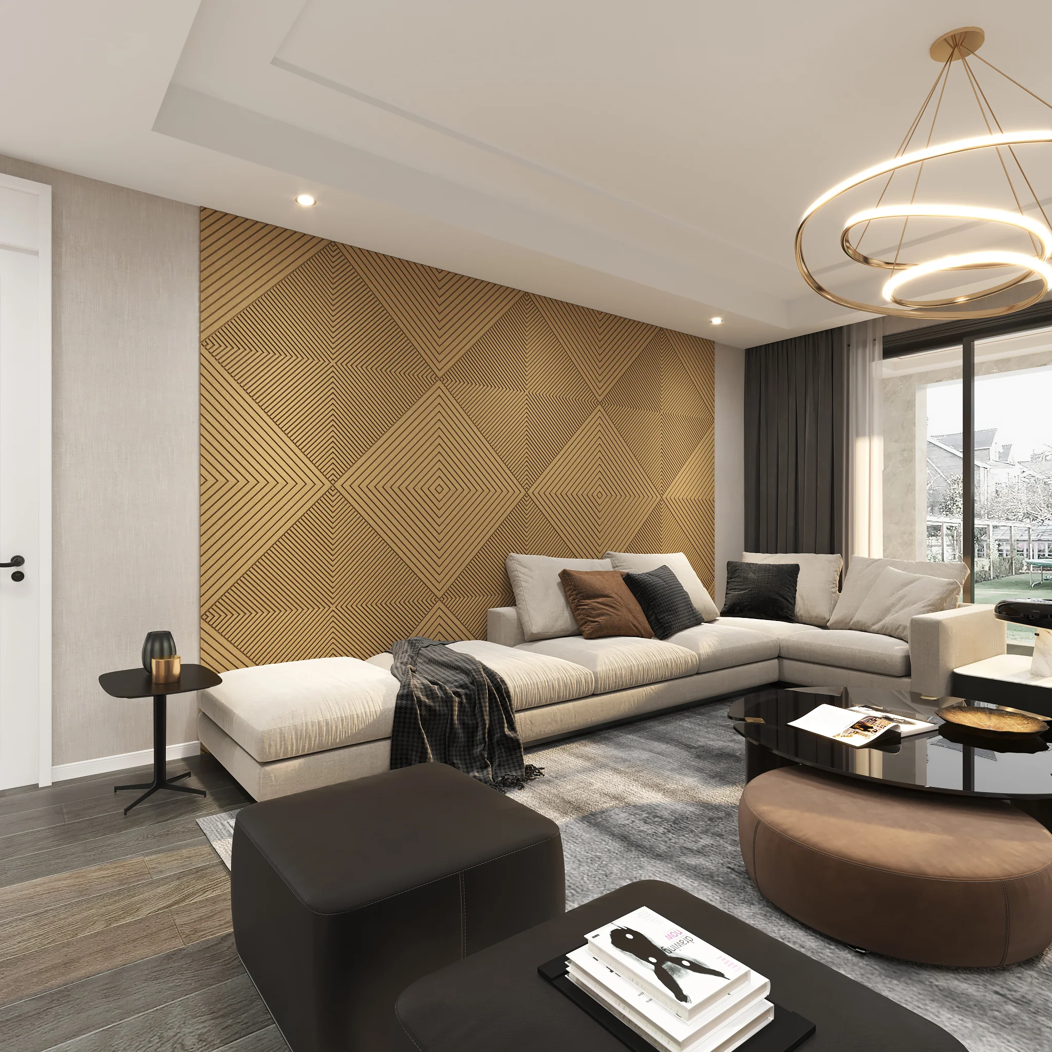 Geometric Acoustic Diffuser Wall Panels: Customizable Art - Image 2