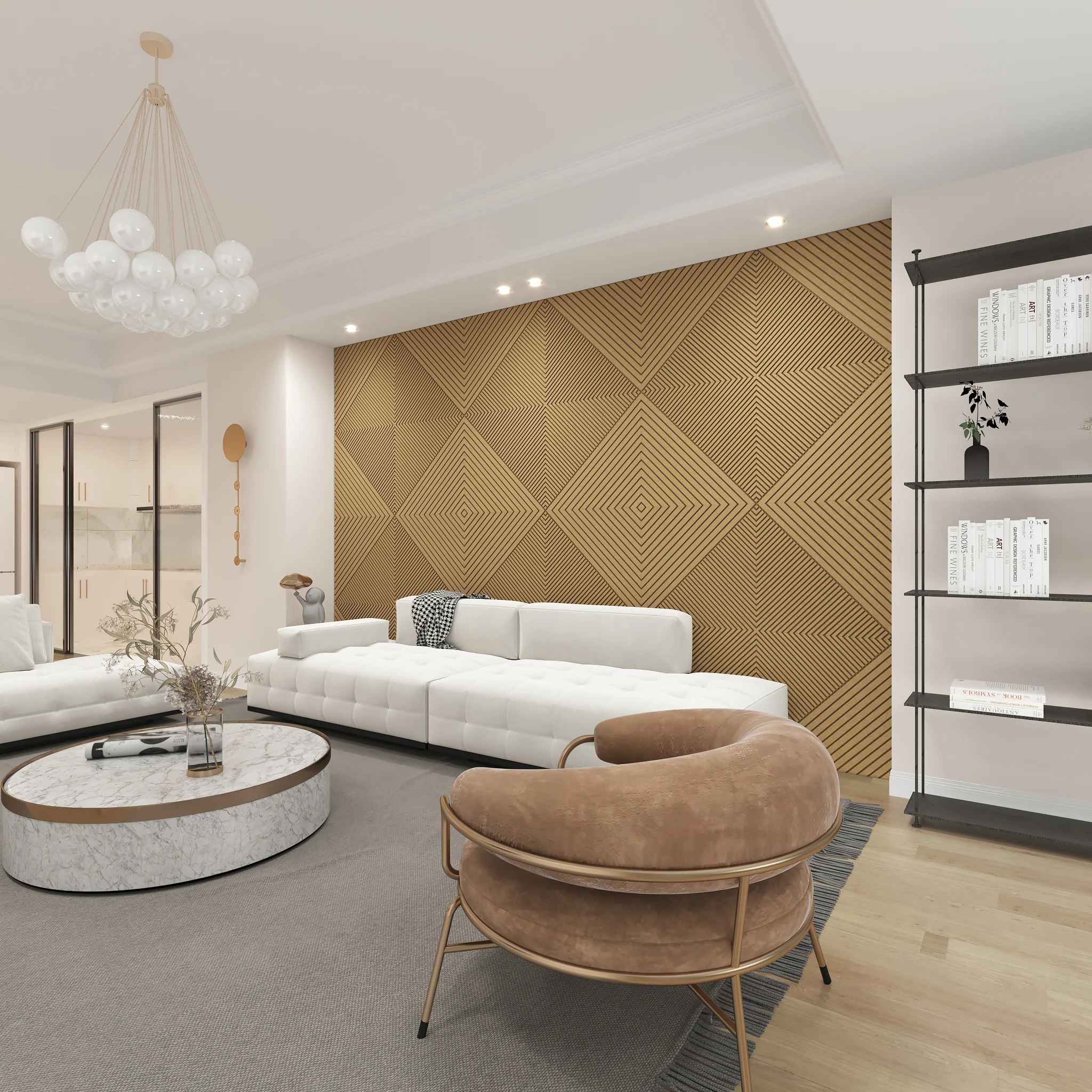 Geometric Acoustic Diffuser Wall Panels: Customizable Art - Image 5
