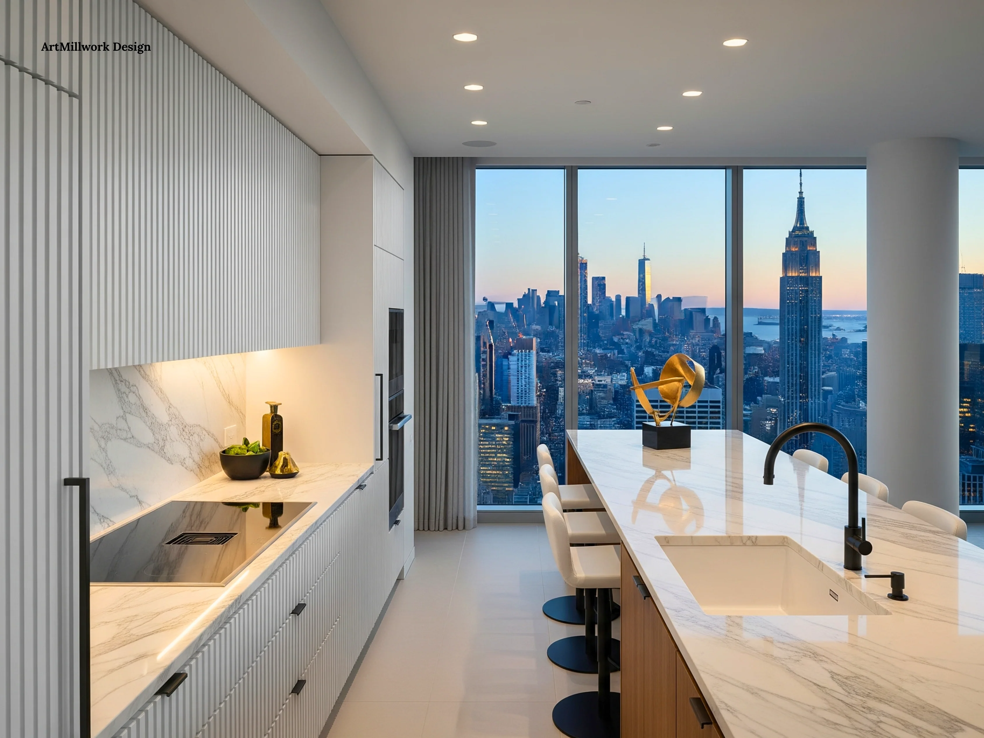 Custom Slats Cabinet Doors for Kitchen Refacing | Made in NY - Image 14