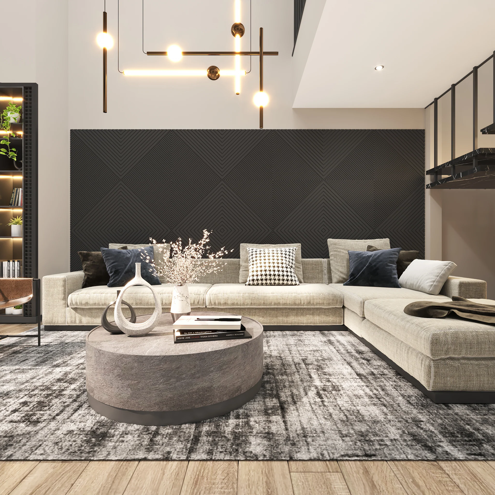 3D Acoustic Wall Panels Black Geometric for Sound and Style - Image 3