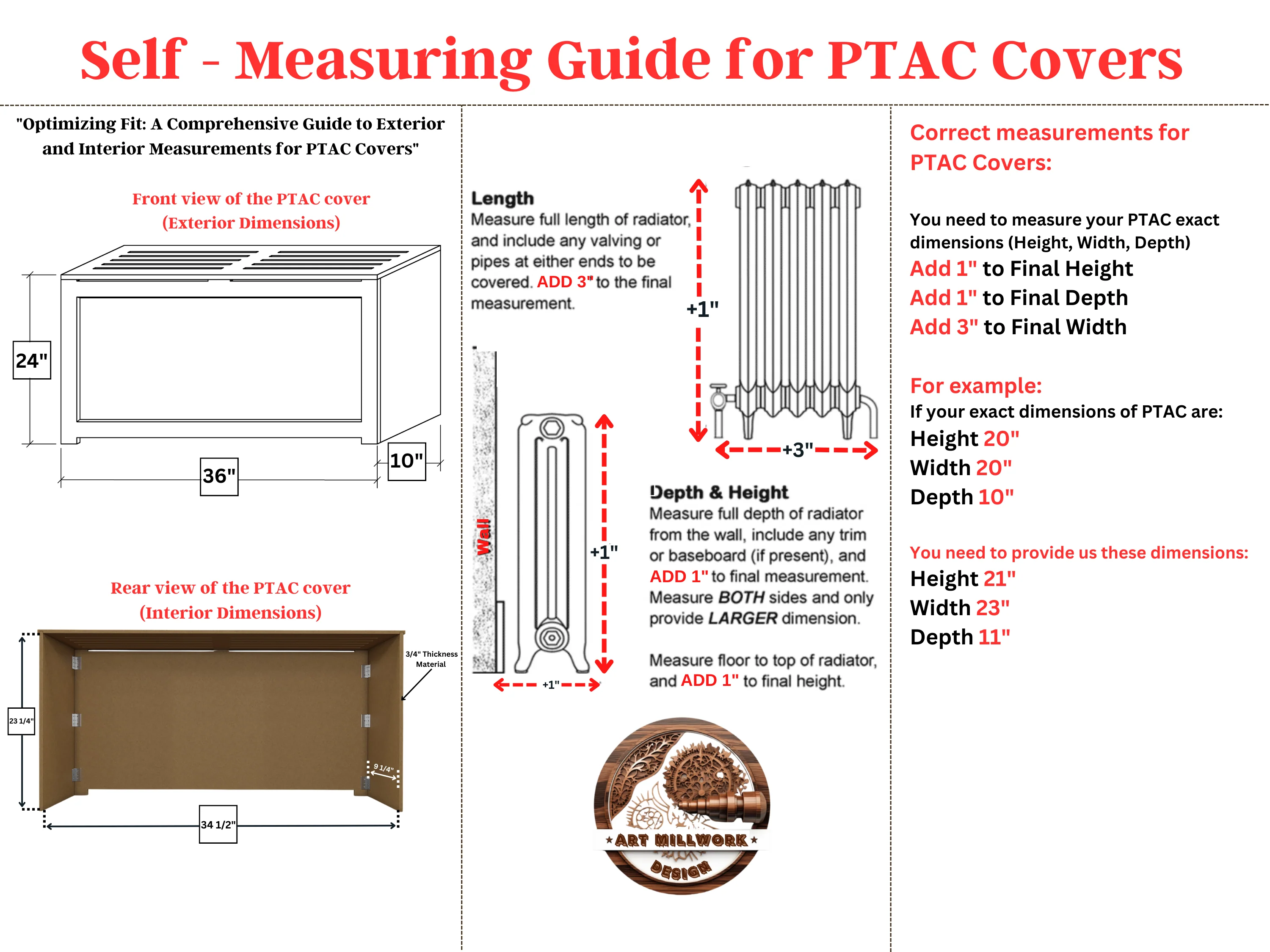 EVELINE HVAC - PTAC White Cover Cabinet - Custom Made in NYC - Image 6