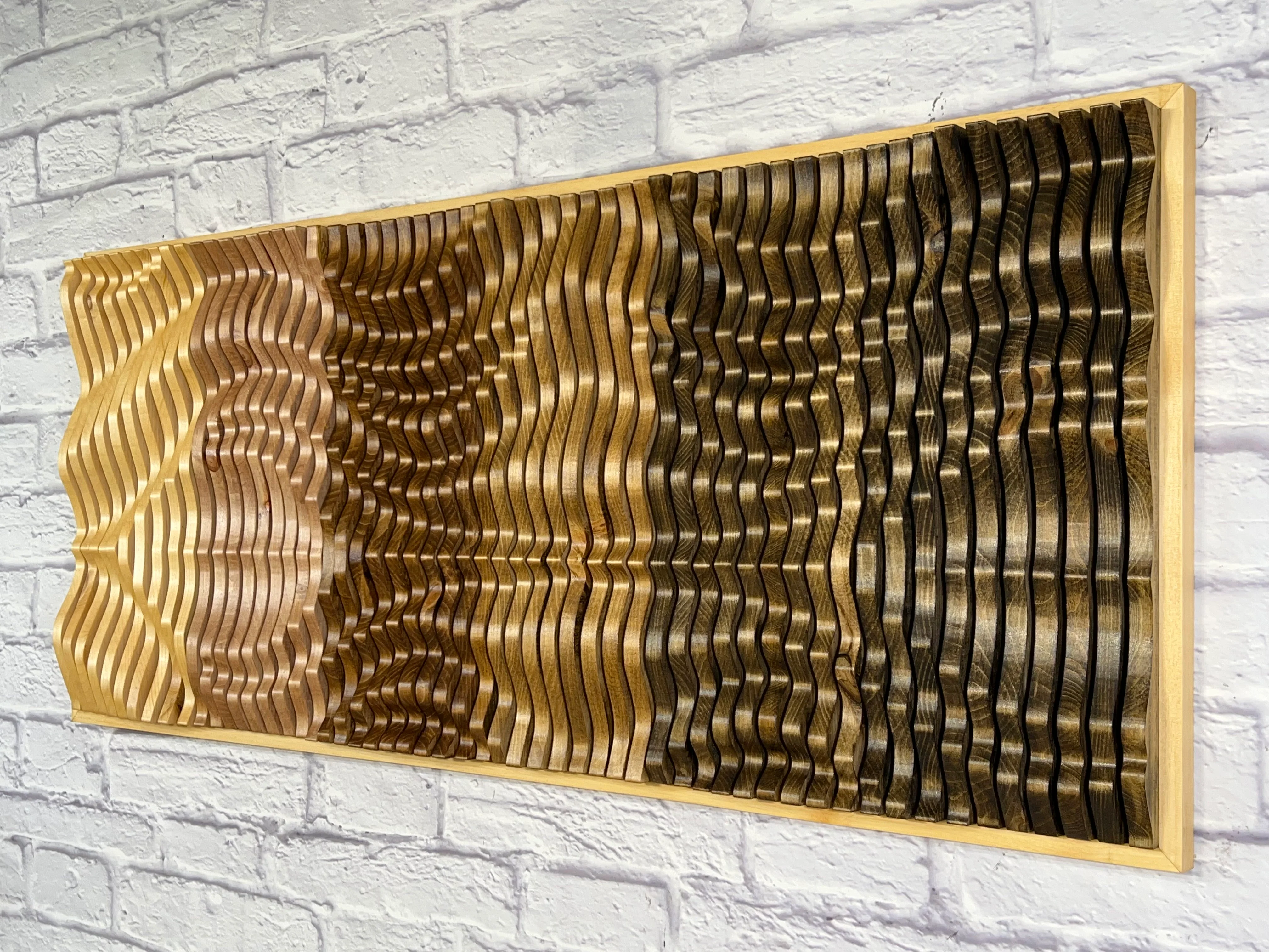 Solid Wood Acoustic Wall Art Panel - Sunlit Aura Design NYC